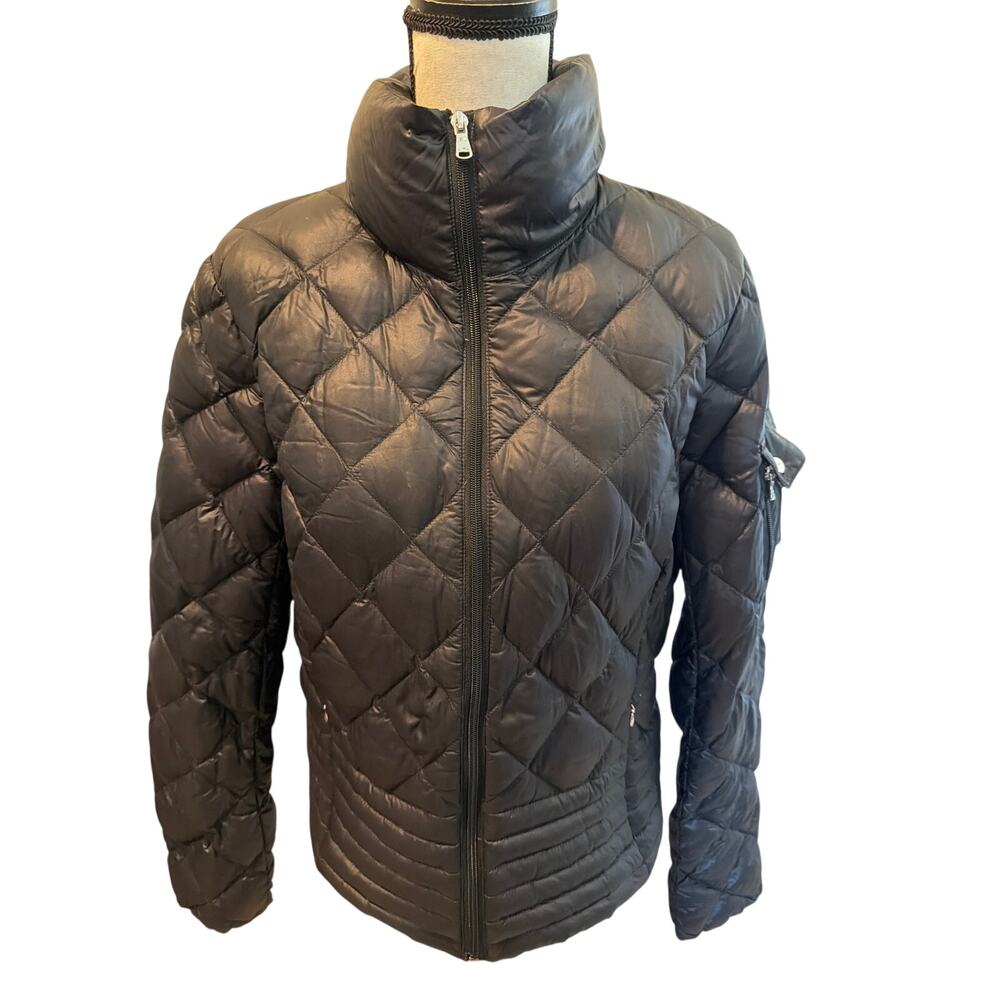 ⭐️ Women Ralph Lauren Black Packable Down Puffer Jacket Size Large Transitional